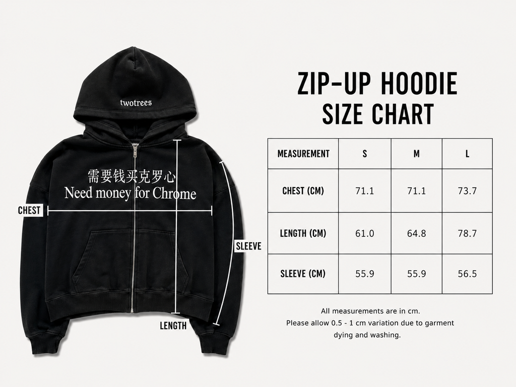 need money for chrome zip up
